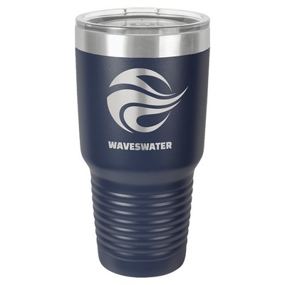 Polar Camel 30 oz. Navy Blue Vacuum Insulated Ringneck Tumbler with Clear Lid